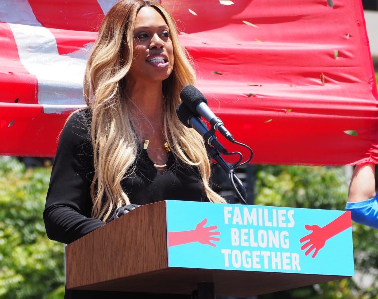 Actress and LGBTQ+ Activist Laverne Cox speaking at a rally.