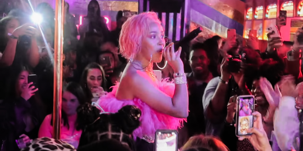 Doja Cat performs at the "Hot Pink" release party