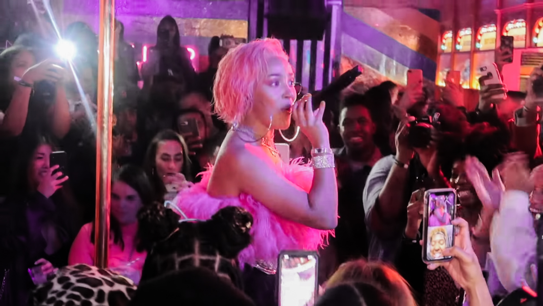 Doja Cat performs at the "Hot Pink" release party