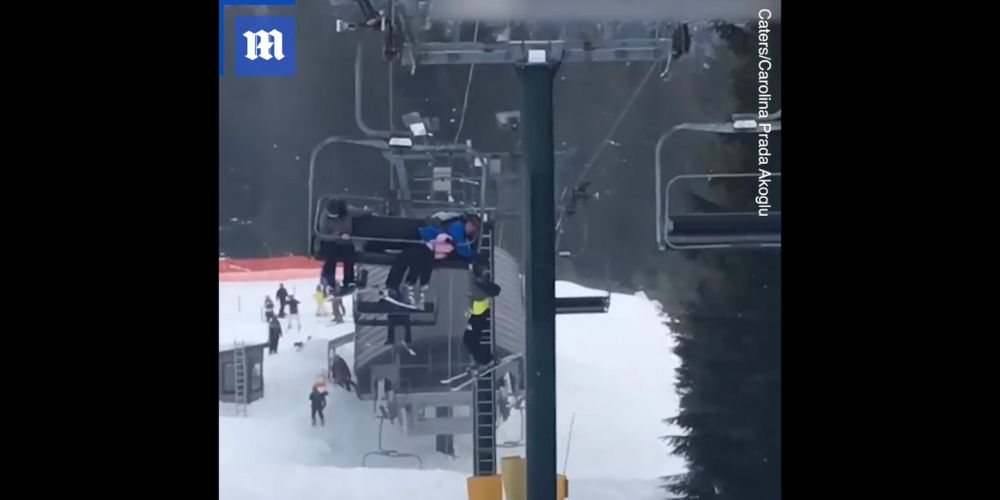 Kid falls from ski lift