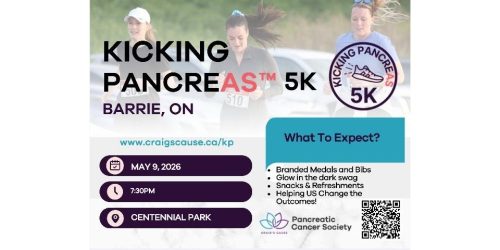 Kicking PancreAS 5K walk/run. Centennial Park Barrie. Craig's Cause.