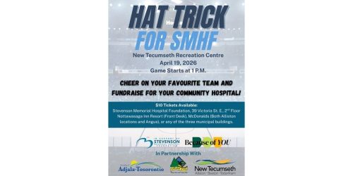 Hat Trick for Stevenson Memorial Hospital Foundation at the New Tecumseth Recreation Centere