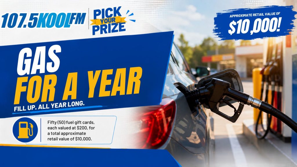 Gas for a Year – Fifty (50) fuel gift cards, each valued at $200, for a total approximate retail value of $10,000.