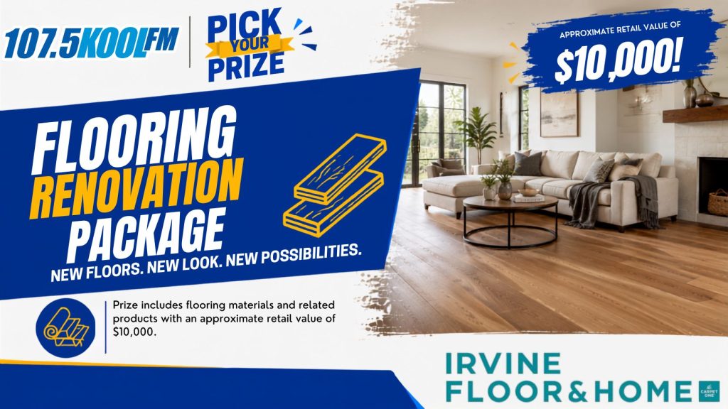 Flooring Renovation Package – Flooring materials and related products supplied by Irvine Carpet One Floor & Home with an approximate retail value of $10,000.