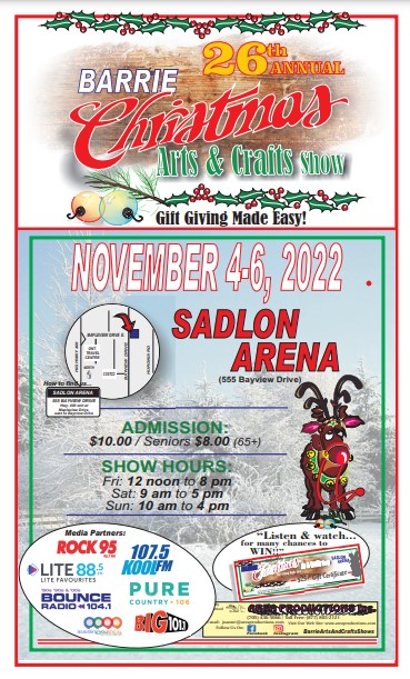 26th Annual Barrie Christmas Arts and crafts show poster