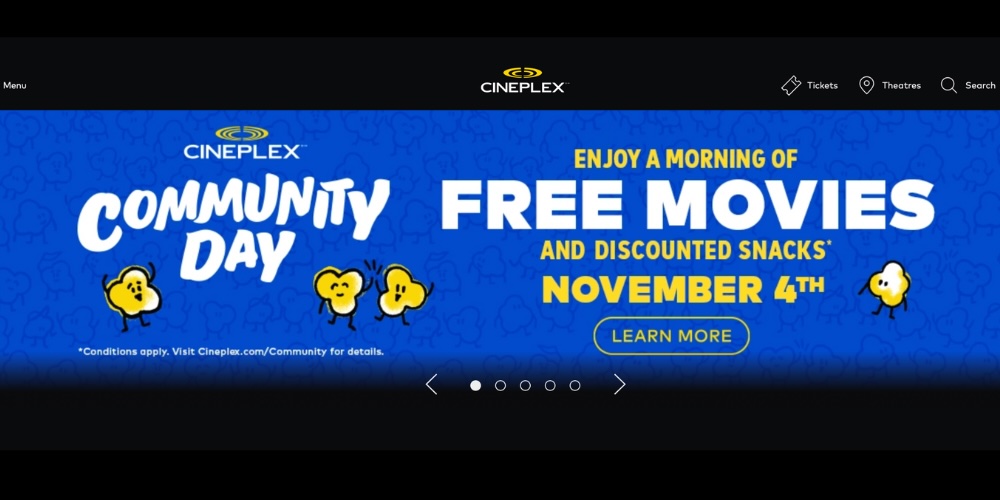 Cineplex Community Day November 4th 107.5 Kool FM