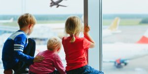 travelling with kids at airport